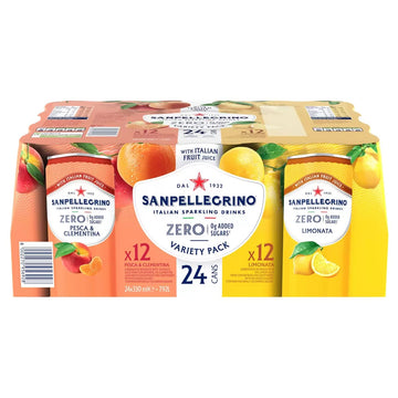 San Pellegrino Zero Lemon & Peach 4 x 6 x 330ml