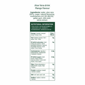 Simplee Aloe Vera Mango Drink ingredients