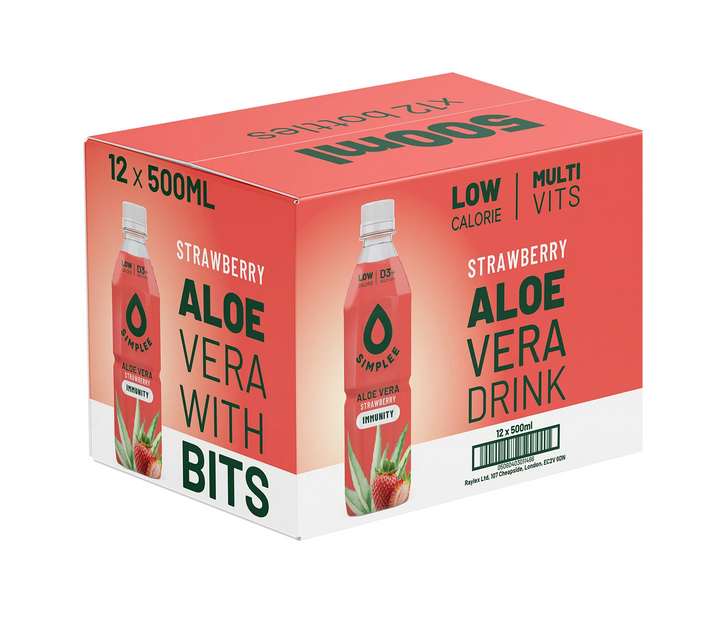 Simplee Aloe Vera Strawberry Drink 500ml X 12