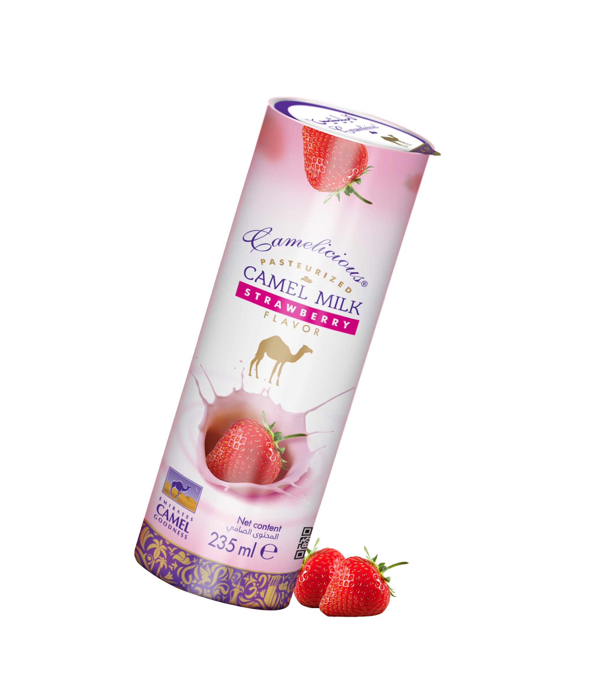 Strawberry Flavoured Camel Milk Long Life Camelicious 235ml X 12