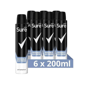 Sure Men Invisible Ice Fresh Anti-Perspirant 200ml X 6