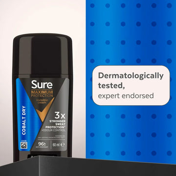 Sure Men Maximum Protection Cobalt Dry Invisible Cream Antiperspirant 60ml-1
