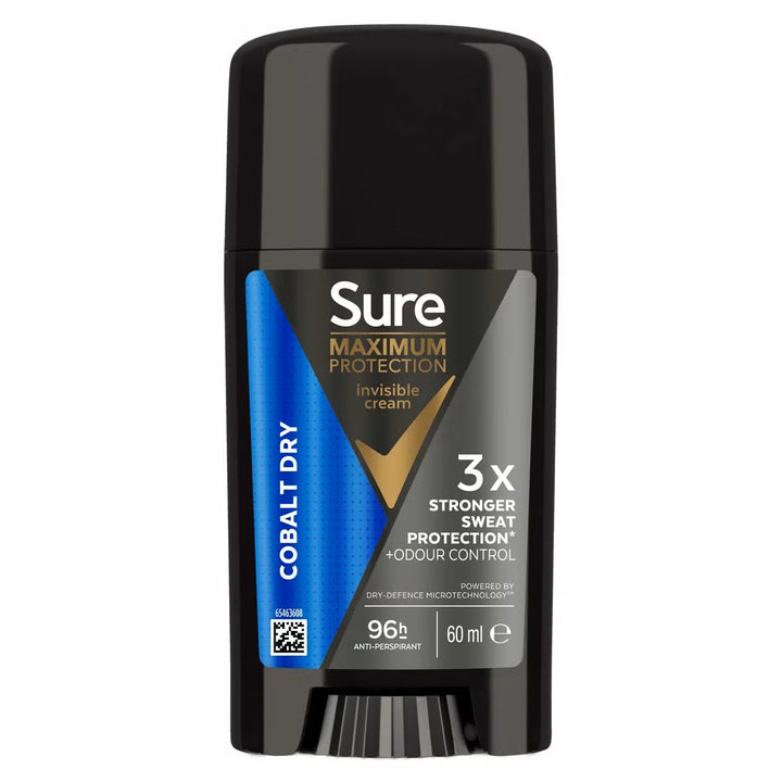 Sure Men Maximum Protection Cobalt Dry Invisible Cream Antiperspirant 60ml