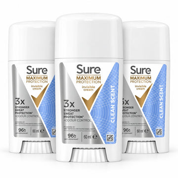 Sure Women Maximum Protection Clean Scent Invisible Cream Antiperspirant Deodorant 60ml X 3