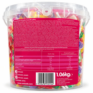 Swizzels Lolly Mix Assorted Lollipops Tub 1.06kg-1