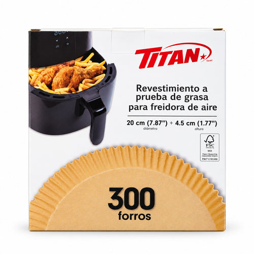 Titan Greaseproof Air Fryer Liners 20cm 300 Pack
