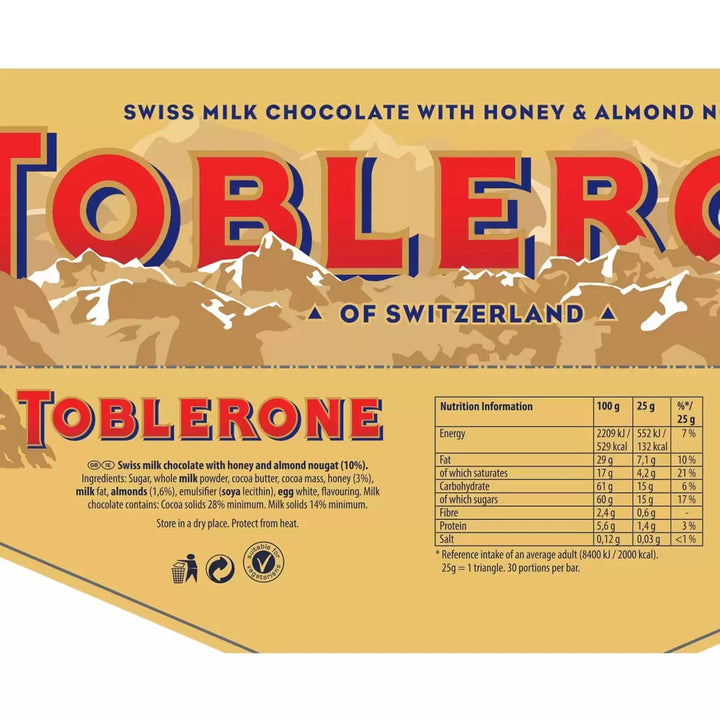 Toblerone Milk Chocolate Bar 750g-