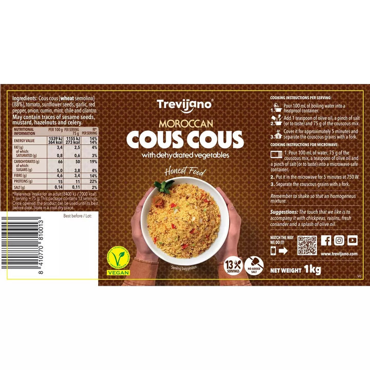 Trevijano Moroccan CousCous with Vegetables 1kg-1