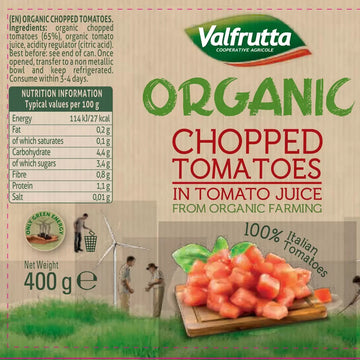 Valfrutta Organic Chopped Tomatoes ingredients
