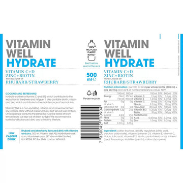 Vitamin Well Hydrate 500ml ingredients