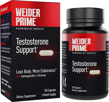 Weider Prime Testosterone Support for Men 120 Count