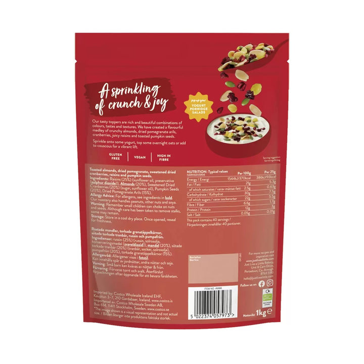 Iust live a little pomegranate & almond topper 1kg