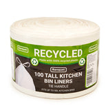 Banquet Recycled Tie Handle Tall Kitchen Bin Liners 100 Bags X 4