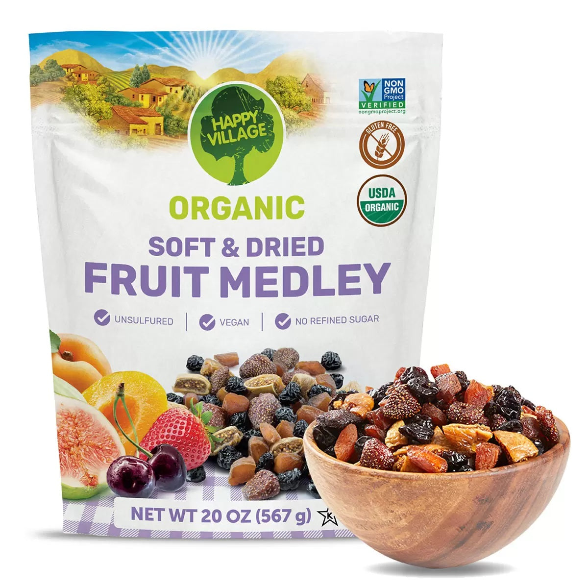 Happy Village Organic Soft & Dried Fruit Medley 567g