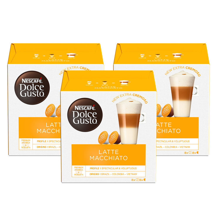 Nescafe Dolce Gusto Latte Macchiato Coffee Pods 3 X 8 Pack