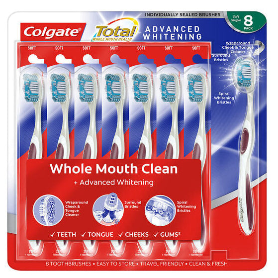 Soft-Colgate Total Advanced Whitening Toothbrush 8 Pack