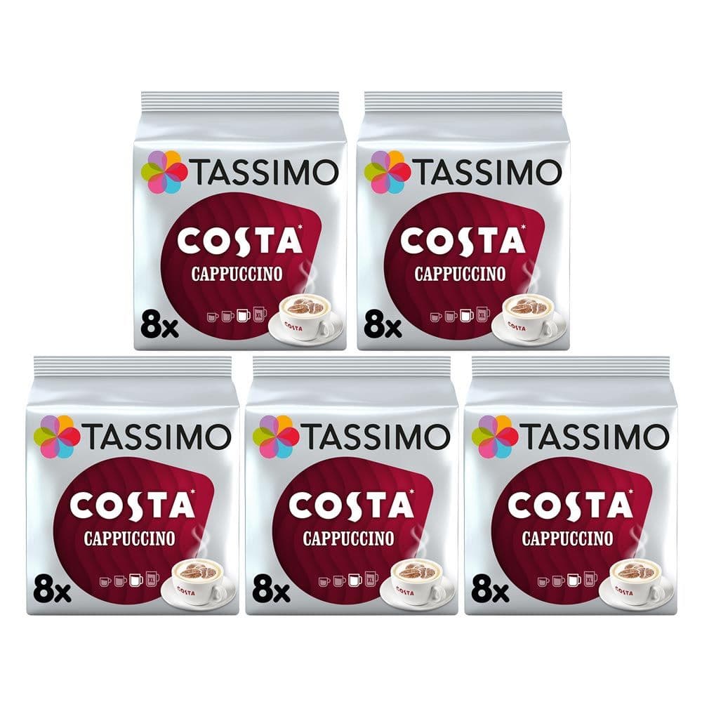Tassimo Costa Cappuccino Coffee Pods 5 X 8 Pack